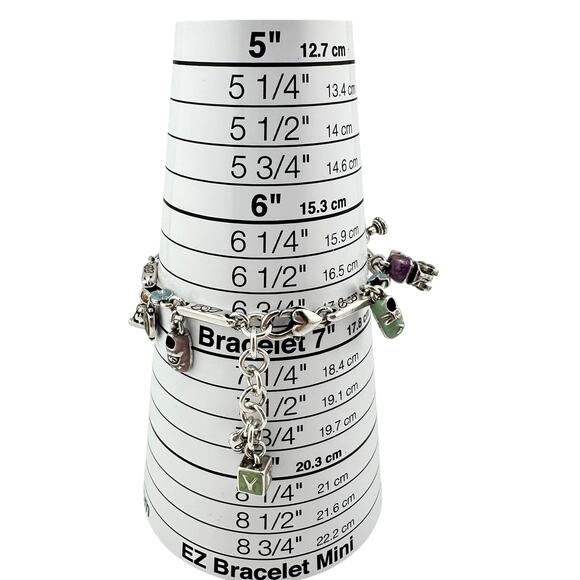 Brighton Retired Silver Plated Baby Mother Enamel Charm 6.75"-8" Bracelet - Picture 9 of 9